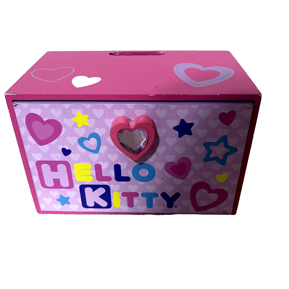 Hello Kitty Jewelry Box Wooden Dresser Storage Drawer 2011 Sanrio